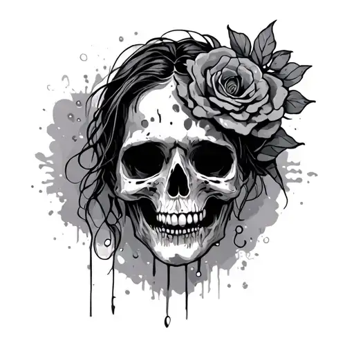 grunge style illustration tattoo design idea
