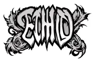 the word ECHO tattoo design idea