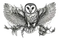 barn owl tattoo design idea