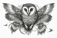 barn owl tattoo design idea