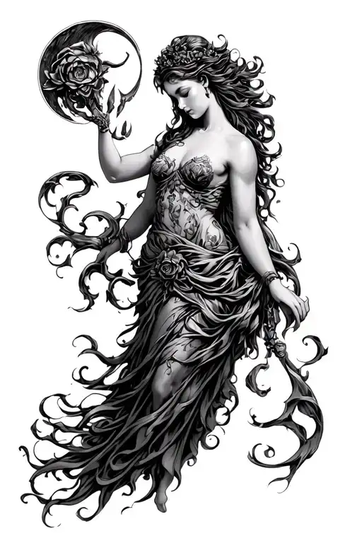 hades and persephone tattoo design idea