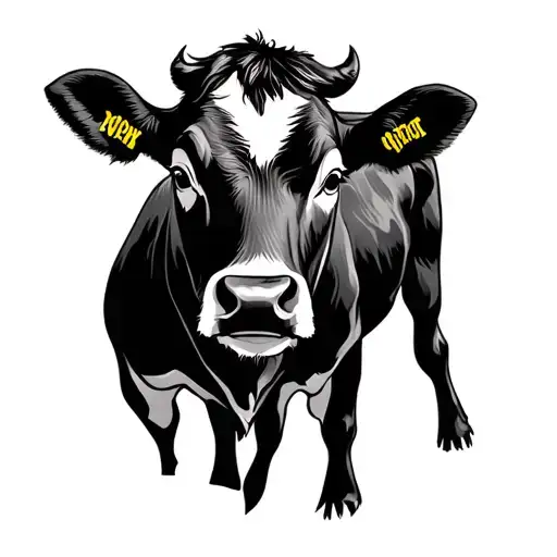 Magnolia cow firefighters tattoo design idea