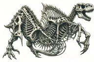 Dinosaur skeleton tattoo design idea