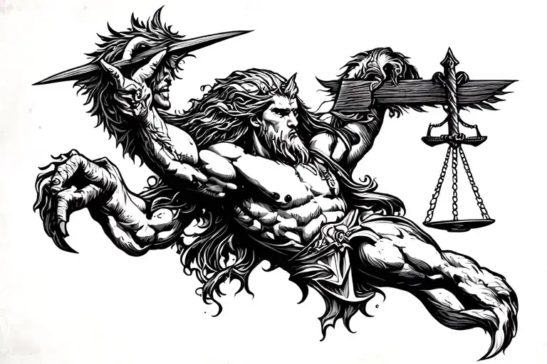 Tyr symbolizing justice and courage tattoo design idea
