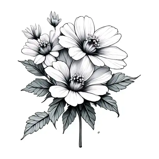 forgetmenot flower with sacred geometry tattoo design idea