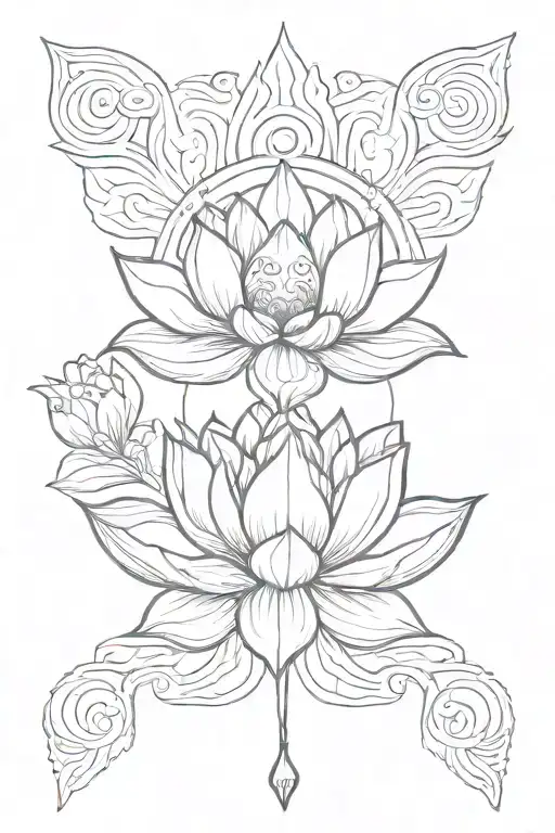  thin sexual assault symbol and lotus flower tattoo tattoo design idea