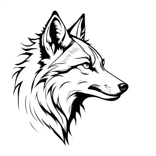 wolf Like nine tail fox looking tattoo design idea