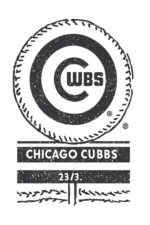 retro Chicago cubs logo tattoo design idea