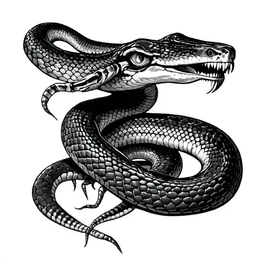scoripion eating snake tattoo design idea
