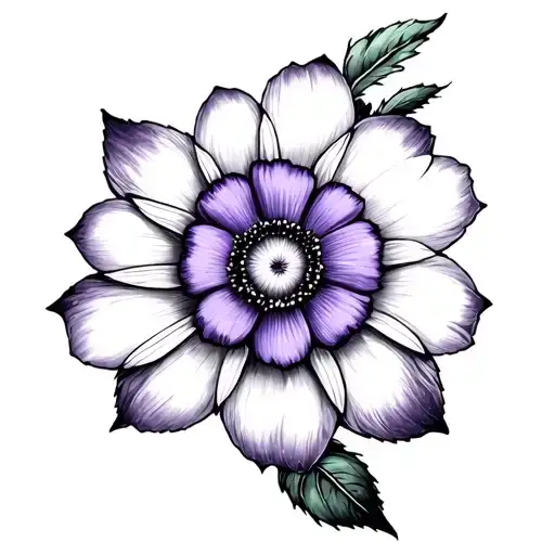 violet flower tattoo design idea