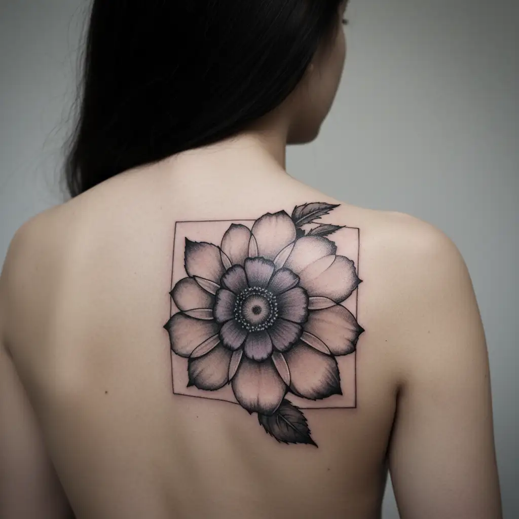 violet flower tattoo design idea