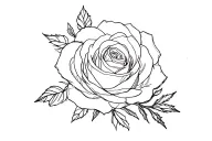Danielle arrow rose tattoo design idea