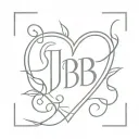 heart with initials J and B letters tattoo design idea