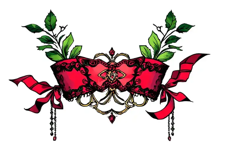 garter burlesque sexy tattoo design idea