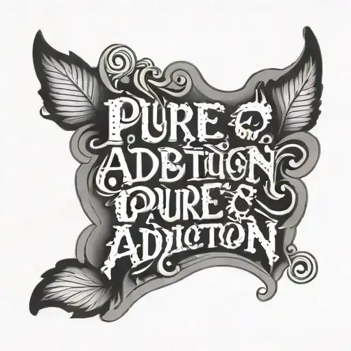 phrase "pure addiction" tattoo design idea
