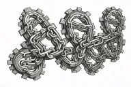 DNA bike chain forming the shape tattoo design idea