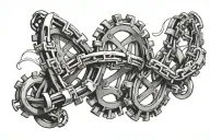 DNA bike chain forming the shape tattoo design idea