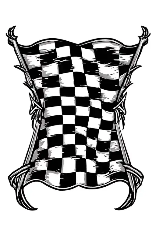 checkered flag, spider web, old school style tattoo, tribal, repetitive tattoo design idea