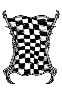 checkered flag, spider web, old school style tattoo, tribal, repetitive tattoo design idea