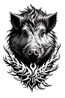 wild boar lifeline pointer tattoo design idea