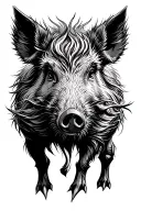 wild boar lifeline pointer tattoo design idea