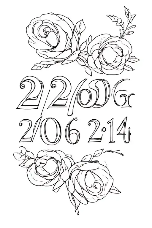 "22/06/2014" wedding anniversary date tattoo design idea