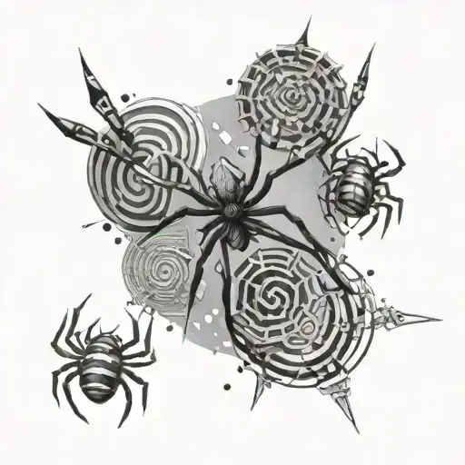 spiders,stars,spirals tattoo design idea