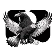 wedgetail eagle flying tattoo design idea