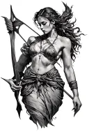 bow and arrow tattoo design idea