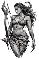 bow and arrow tattoo design idea