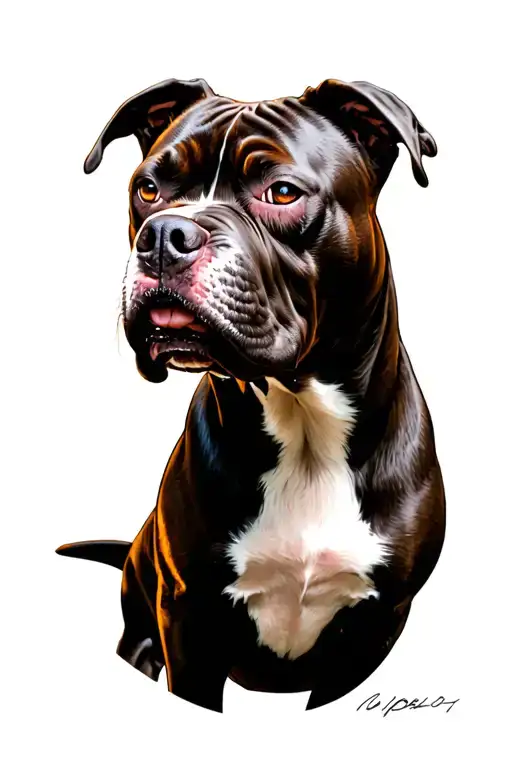 angry pitbull dog tattoo design idea