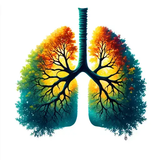 lungs shaped like trees tattoo design idea
