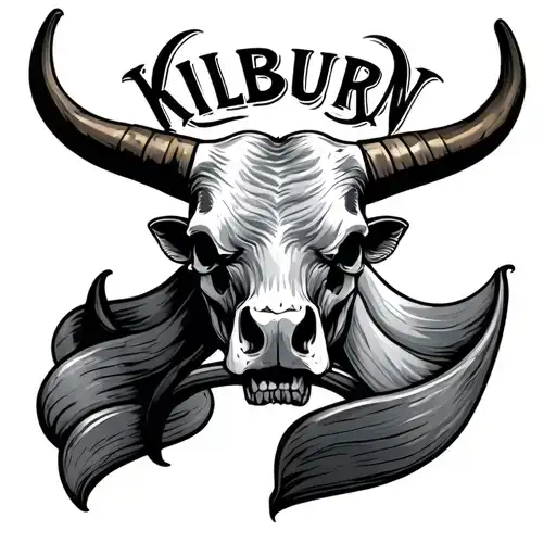 just bullhorns with "KILBURN" on top tattoo design idea