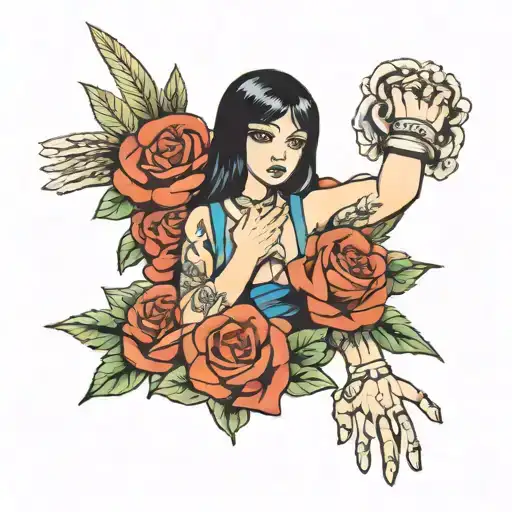 nico robin crossed hands tattoo design idea