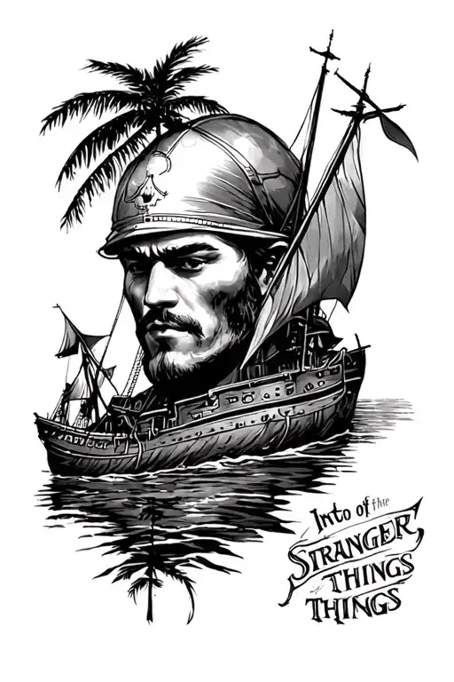 caribbean of pirates,stranger things,dune,iron man ,avatar,one piece,into the wild, game of thrones, himym tattoo design idea