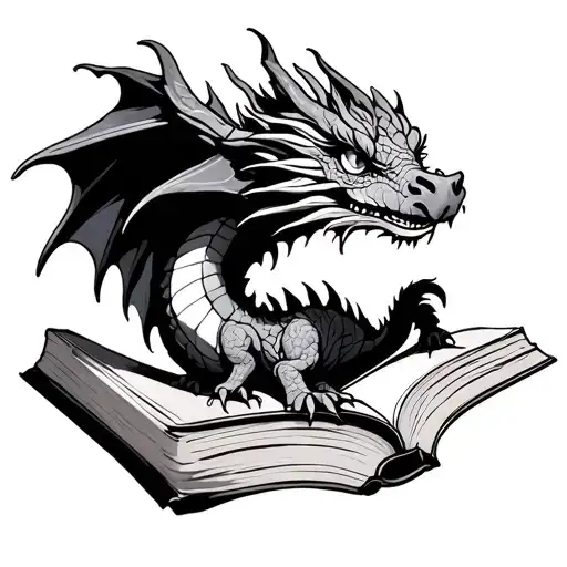 Book Dragon tattoo design idea
