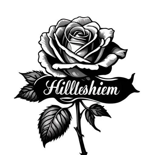I want a rose and my last name "Hilleshiem" as apart of the stem tattoo design idea