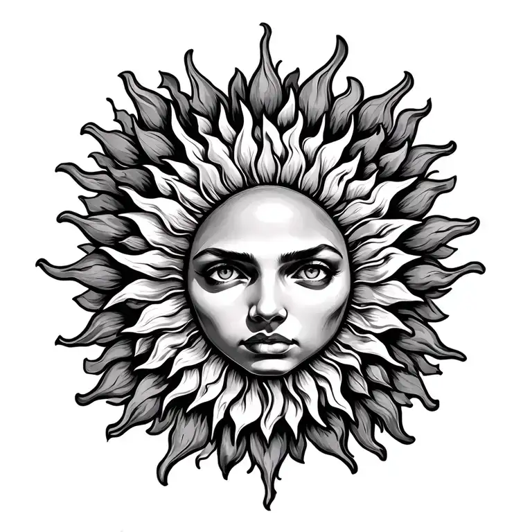 sun tattoo tattoo design idea
