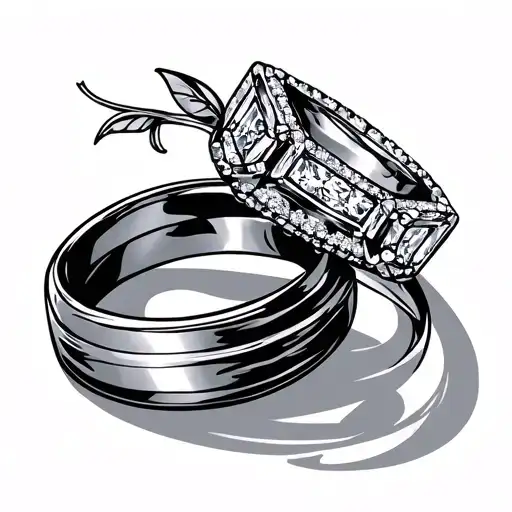 wedding ring tattoo design idea