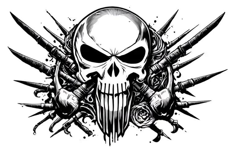 punisher 96 tattoo design idea