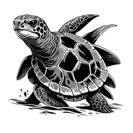 ocean turtle tattoo design idea