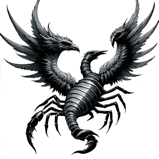 Scorpio Phoenix tattoo design idea