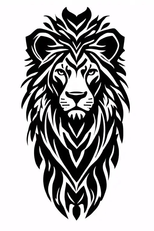 Lion king of the jungle animals tattoo design idea
