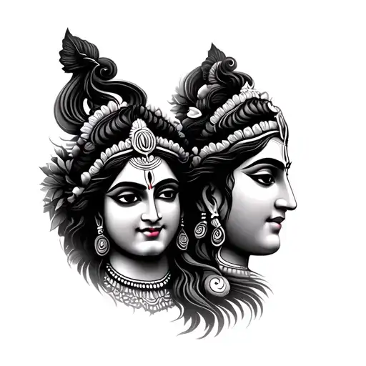 Shiva Krishna tattoo design idea