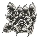 bear paw with hand print inside tattoo design idea