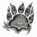 bear paw with hand print inside tattoo design idea