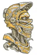 motocross helmet mummy screaming tattoo design idea