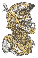 motocross helmet mummy screaming tattoo design idea
