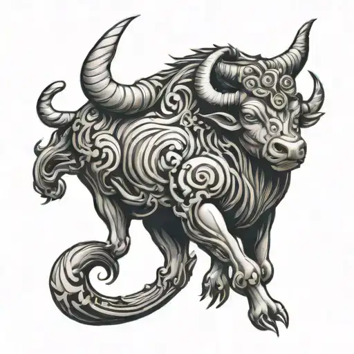 Japanese Taurus tattoo design idea
