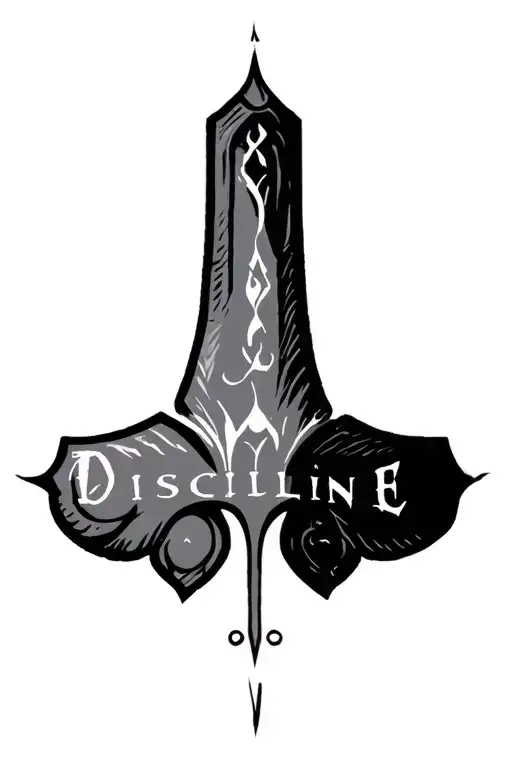 "Discipline " cross tattoo design idea